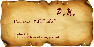 Palicz Máté névjegykártya